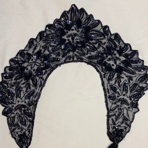 Elegant Black Lace Shawl Collar